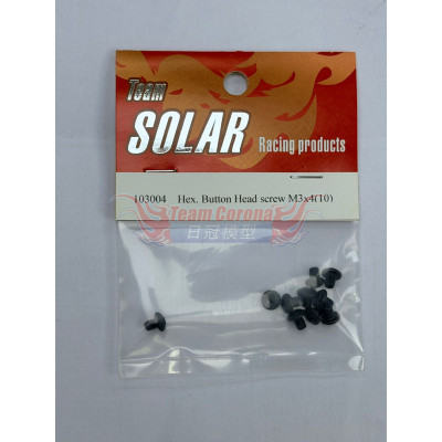 TEAM SOLAR HEX BUTTON HEAD SCREW (10PCS)  3MM 